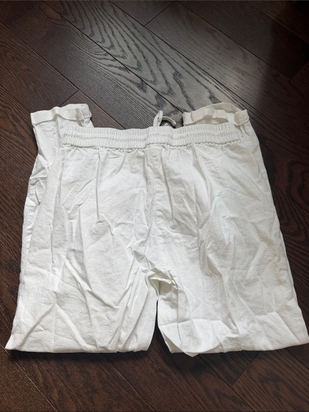 J. Crew Cream Drawstring Linen Pants